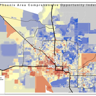 Map showing Phoenix Opportunity Index