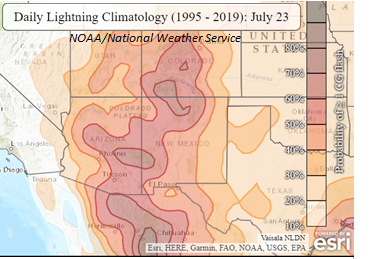 Daily lightning climatology